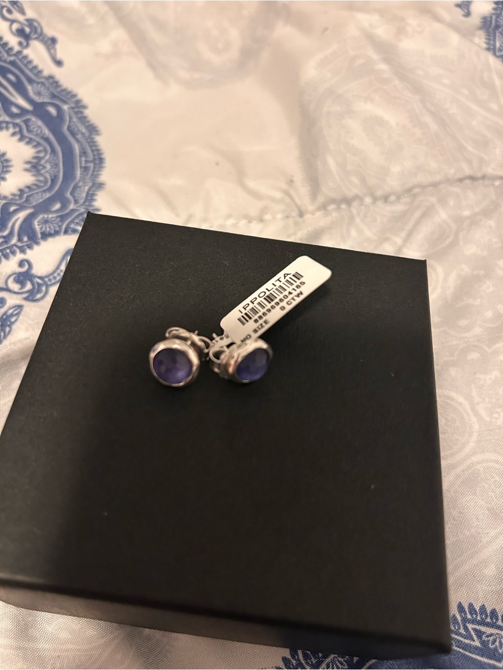 Ippolita Rock Candy Silver Stud Earrings with Blue Stones